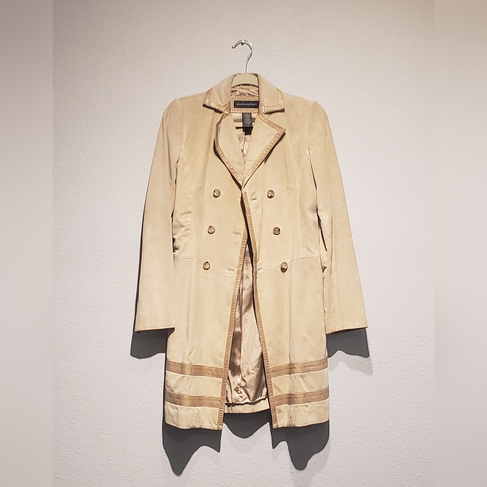 Banana Republic Suede Trench Coat